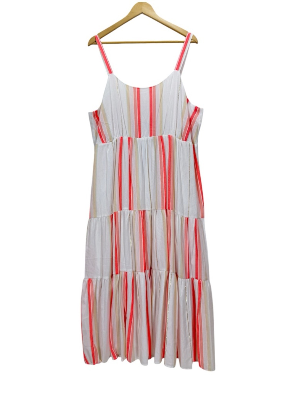 For The Republic Dress 2X Striped Maxi Dress Boho Tiered Sundress Women’s - Picture 13 of 13
